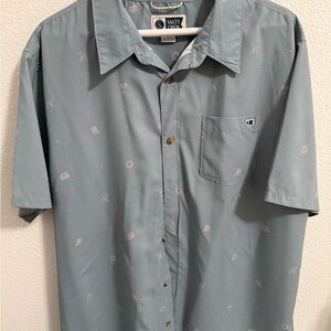Salty Crew Men's Gray Patterned Button Down Shirt